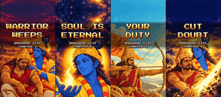 Covers of four episodes